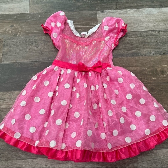 DISNEY STORE MINNIE MOUSE PINK DRESS UP GOWN HALLOWEEN COSTUME Size 7/8. - Picture 1 of 5